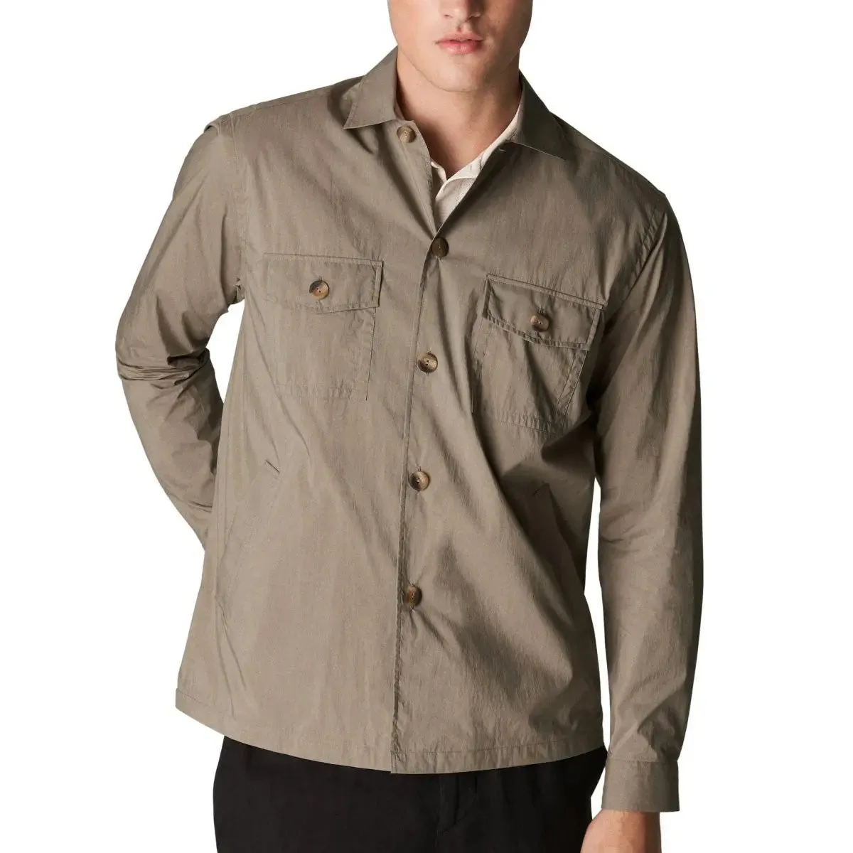 Light Brown Wind Technical Overshirt