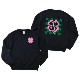 Lucky Clover Checkered | Front and Back Sweatshirt