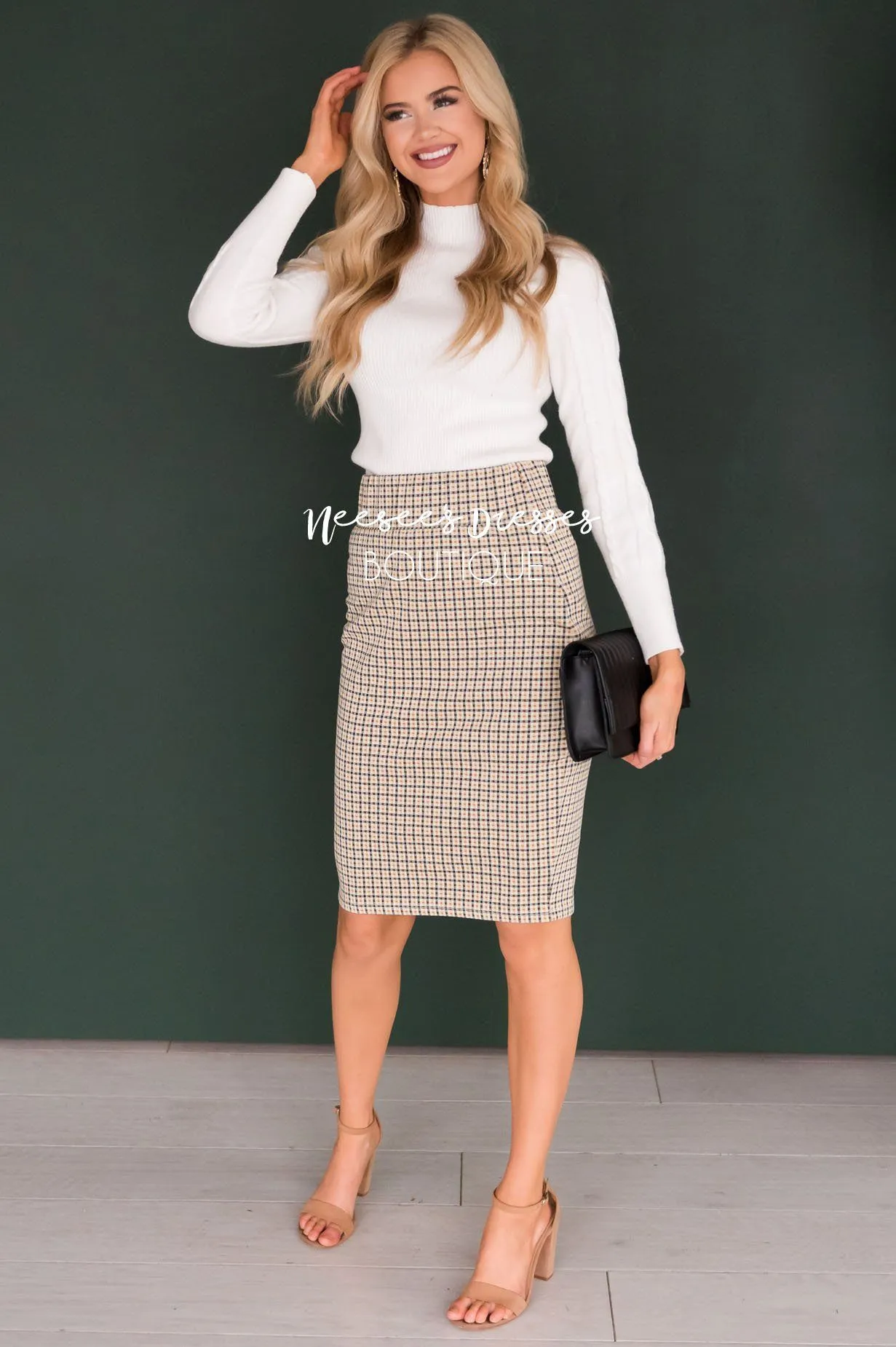 Made For More Plaid Pencil Skirt