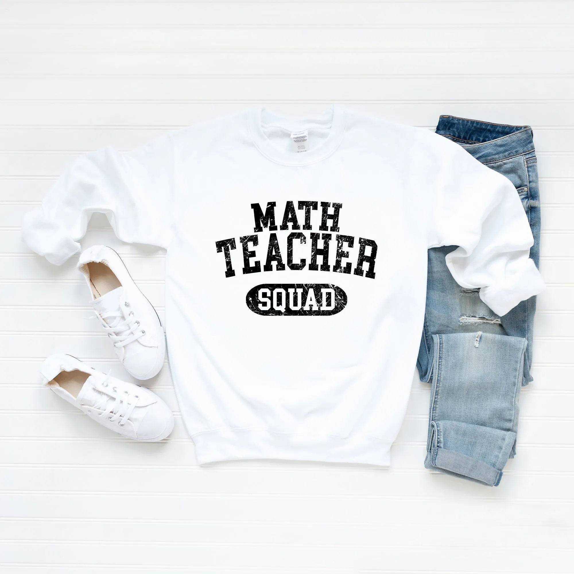 Math Teacher Squad Distressed | Sweatshirt