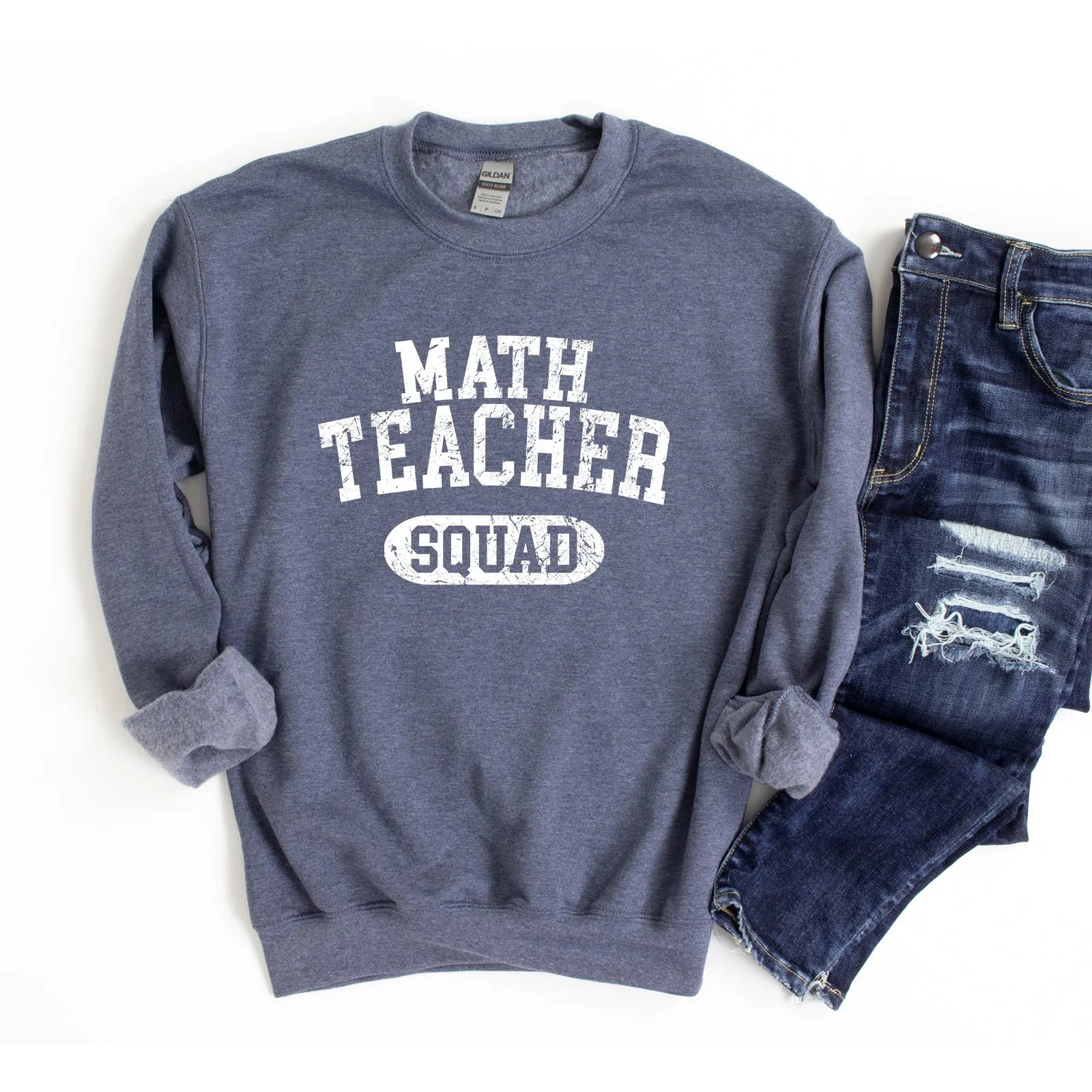 Math Teacher Squad Distressed | Sweatshirt