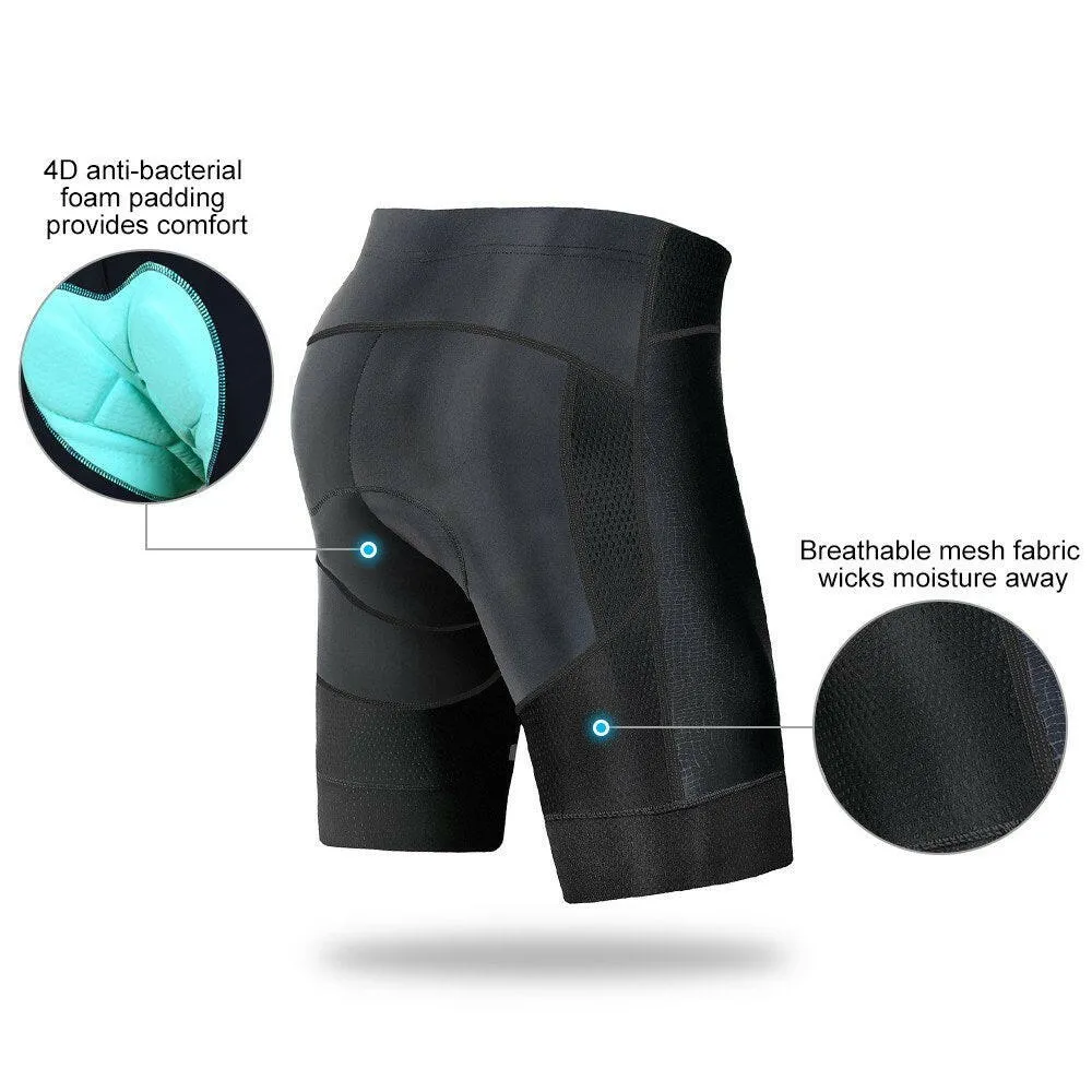 Men 4D Padded Cycling Shorts Breathable Quick Dry Bike Bicycle Compression Shorts