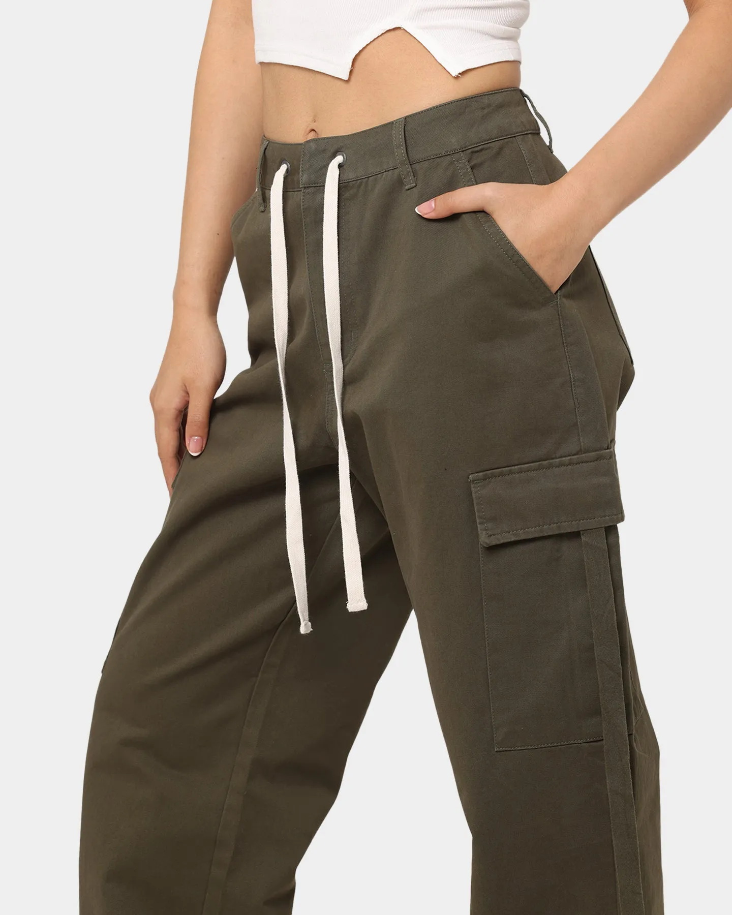 MNML Women's Baggy Cargo Pants Khaki