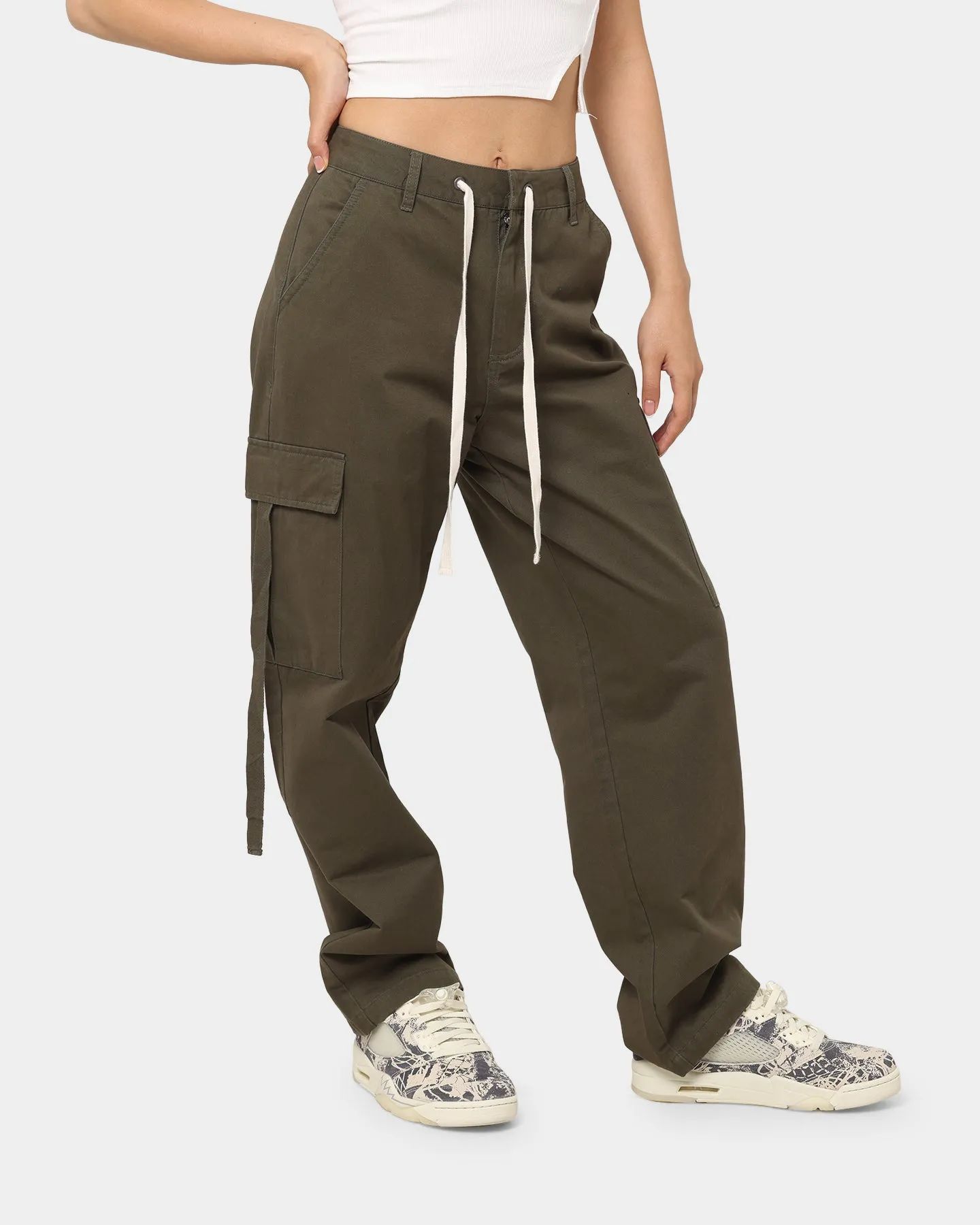 MNML Women's Baggy Cargo Pants Khaki