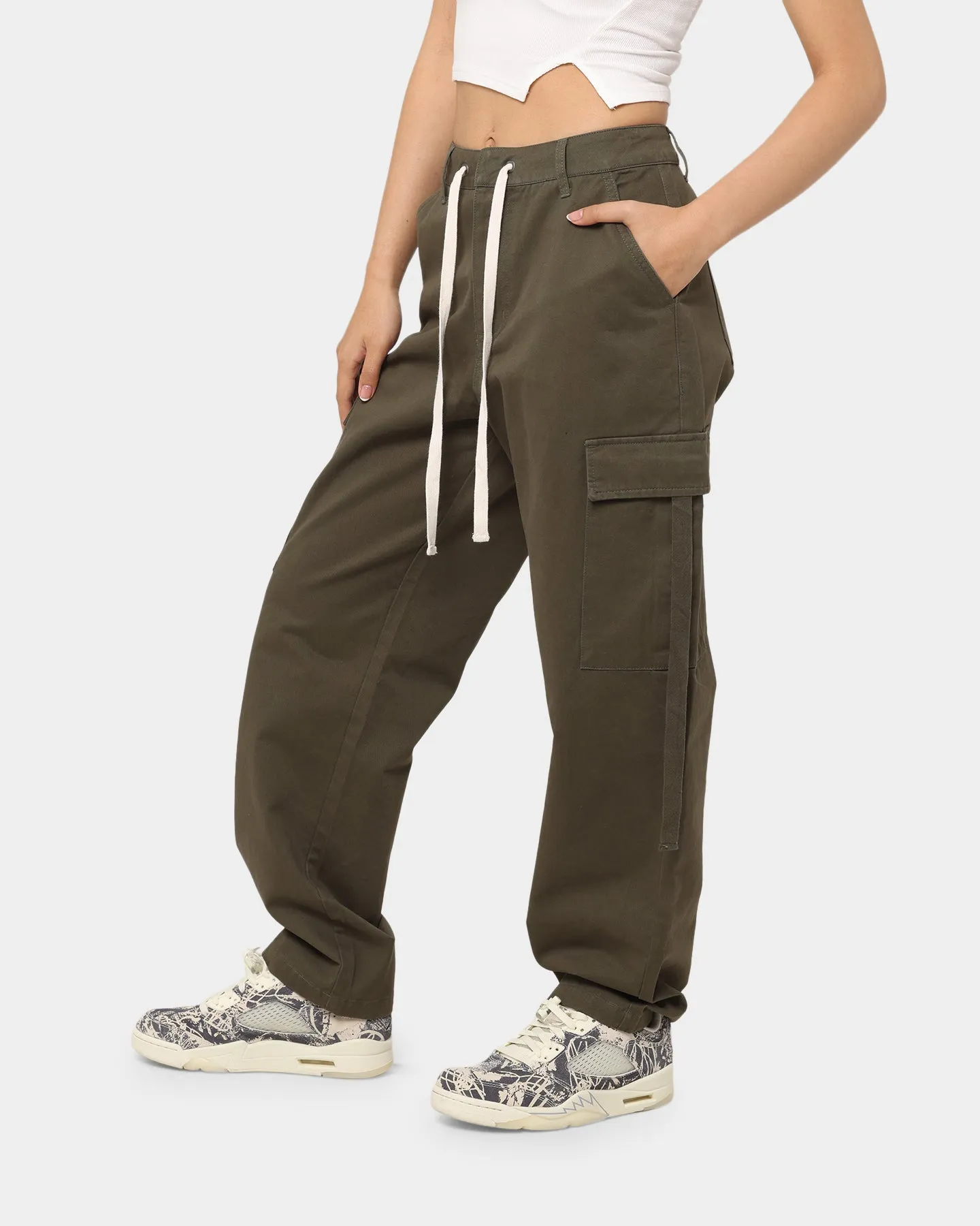 MNML Women's Baggy Cargo Pants Khaki