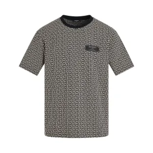 Monogram Jacquard Signature Label T-Shirt in Ivory/Black