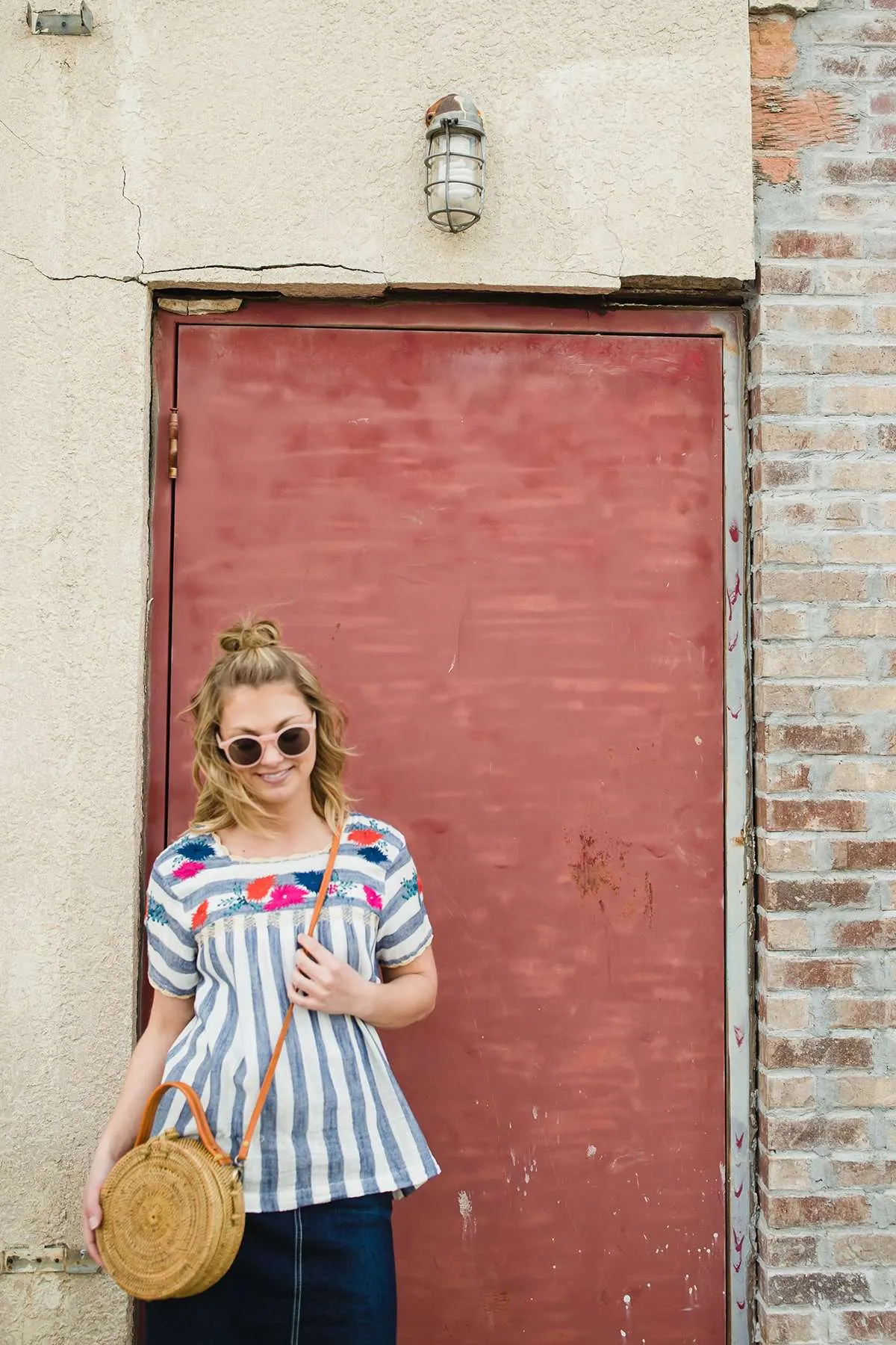 Nautical Striped Floral Top