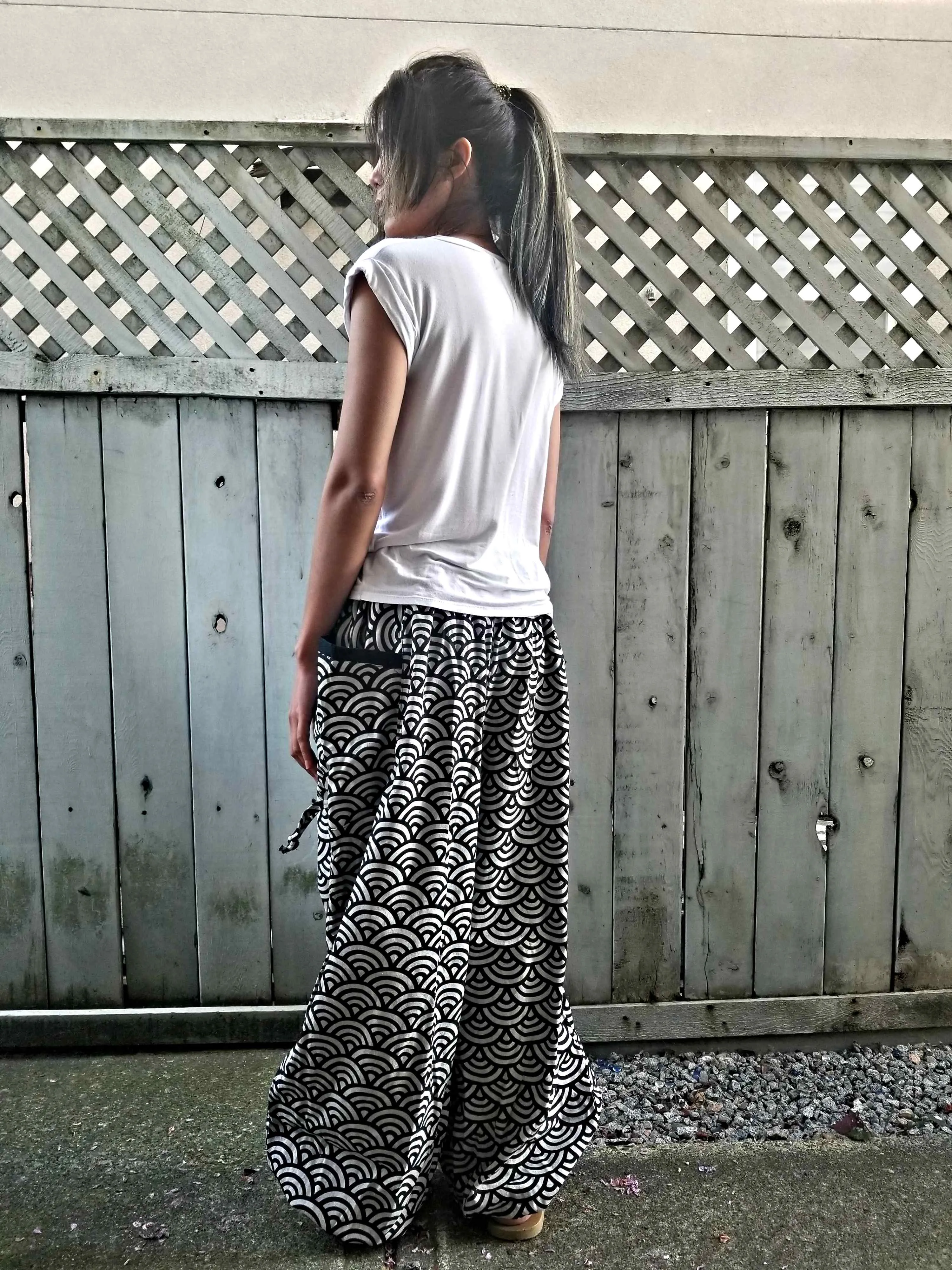 New Design Sashiko Waves Comfy Pants