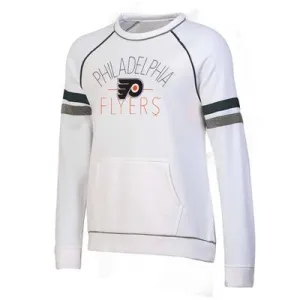 New - NHL Philadelphia Flyers Women's White Long Sleeve Fleece Crew Sweatshirt - M