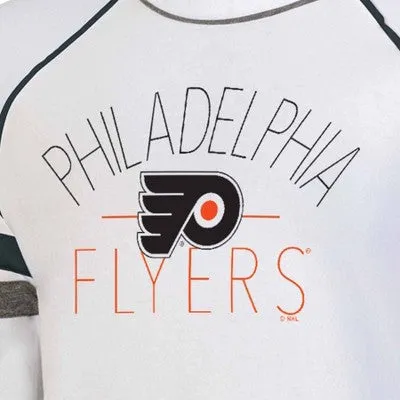 New - NHL Philadelphia Flyers Women's White Long Sleeve Fleece Crew Sweatshirt - M