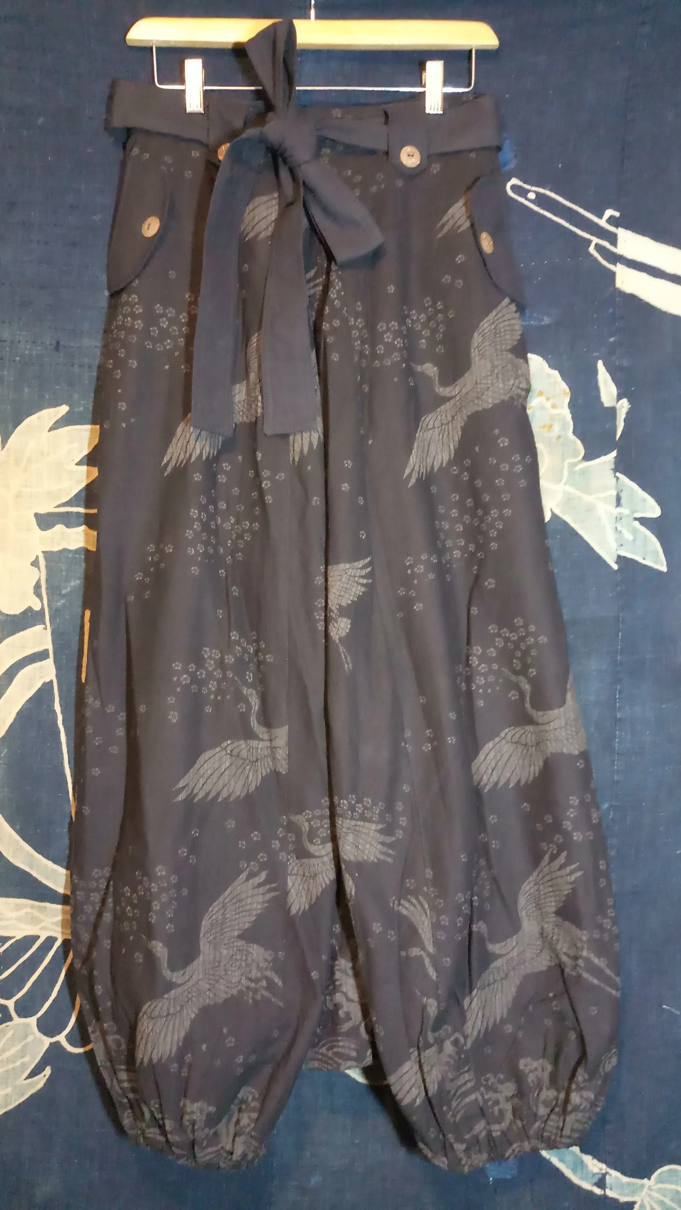 New Sakura Crane Karate Baggy Poncho Harem Pants