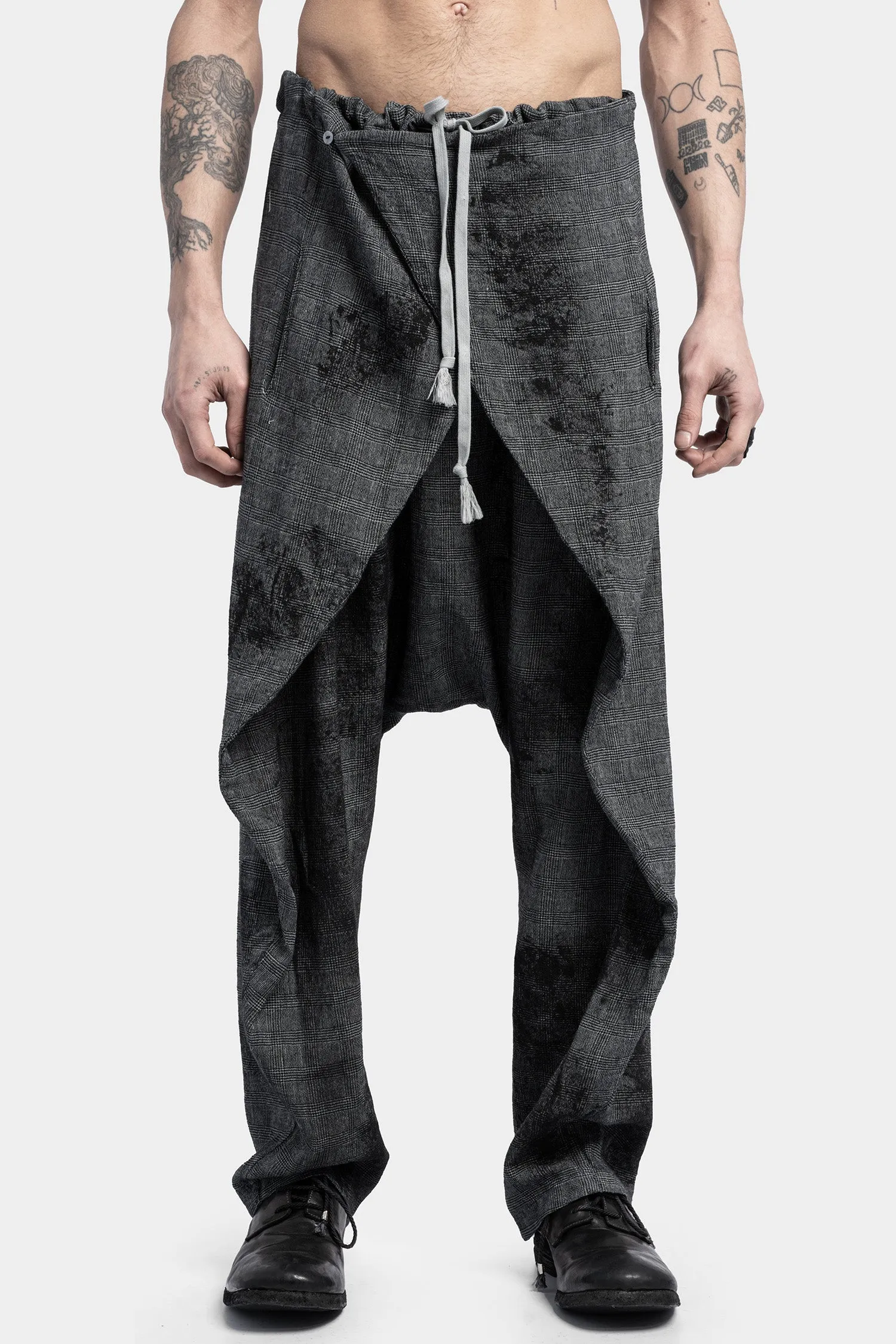 Overlap linen pants