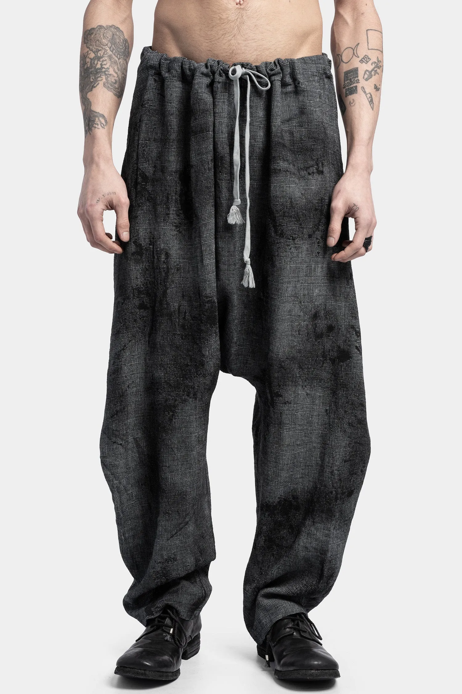 Overlap linen pants