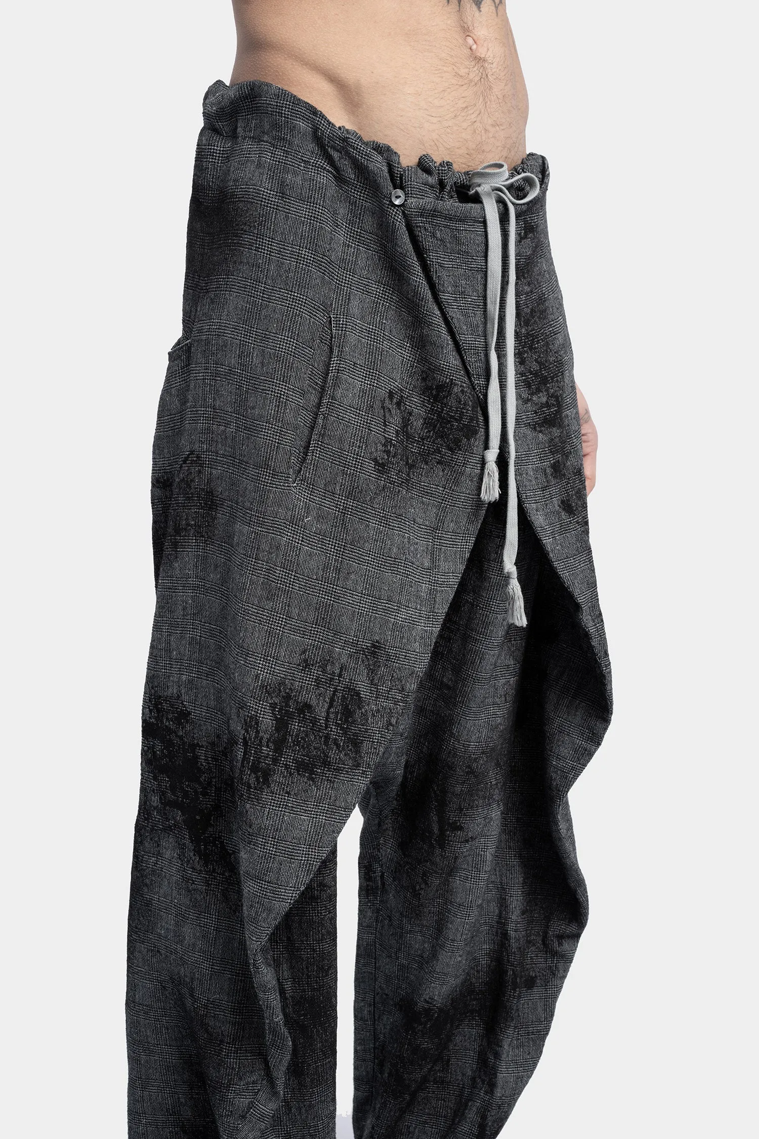 Overlap linen pants