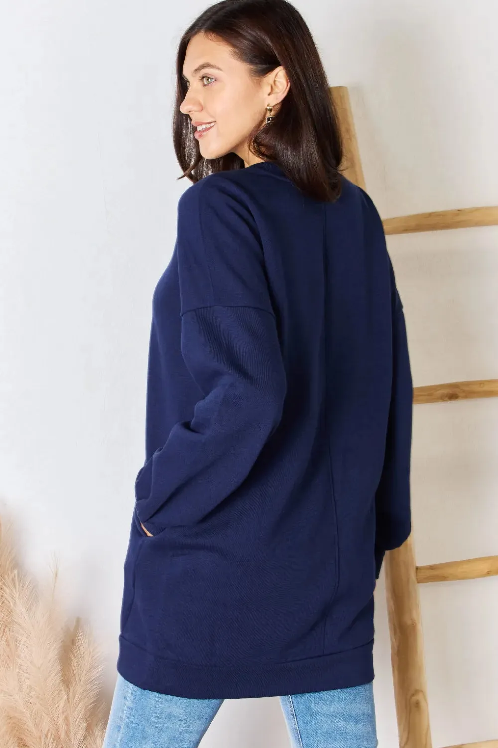 Oversized Round Neck Long Sleeve Sweatshirt