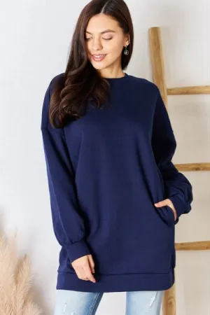 Oversized Round Neck Long Sleeve Sweatshirt