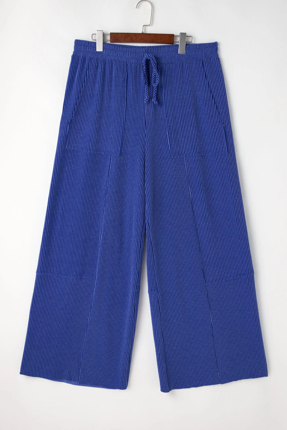 Plus Size Drawstring Wide Leg Pants