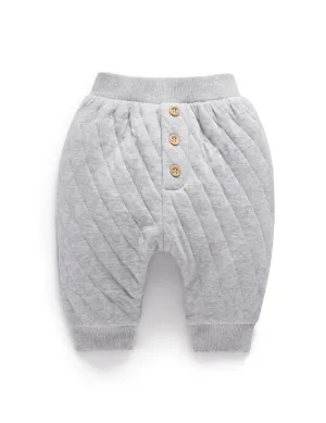 Purebaby Quilted Slouchy Track Pants - Grey Melange