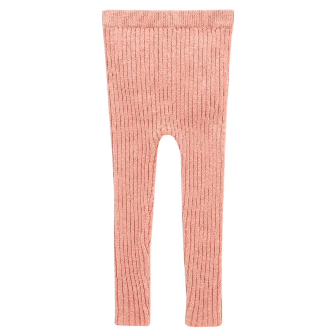 Purebaby Rib Knit Leggings - Nectarine Melange