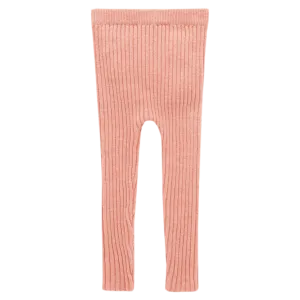 Purebaby Rib Knit Leggings - Nectarine Melange