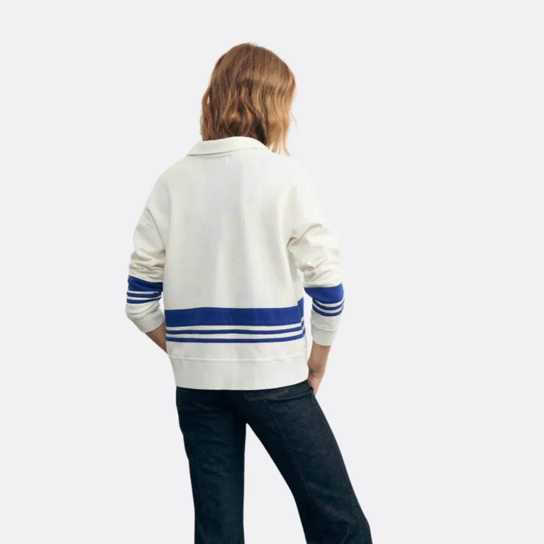 "Mini Manufacture" Sabotier Sweatshirt (Ivory Greek Blue)