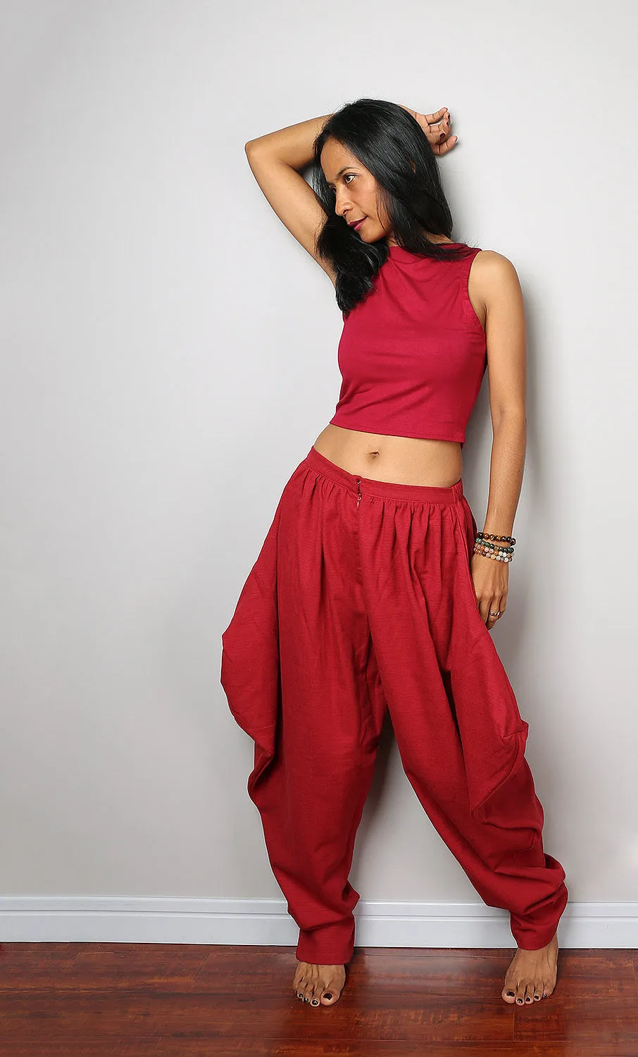 Red Harem Pants