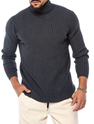 ROBERT ROLLNECK SWEATER IN DARK GREY