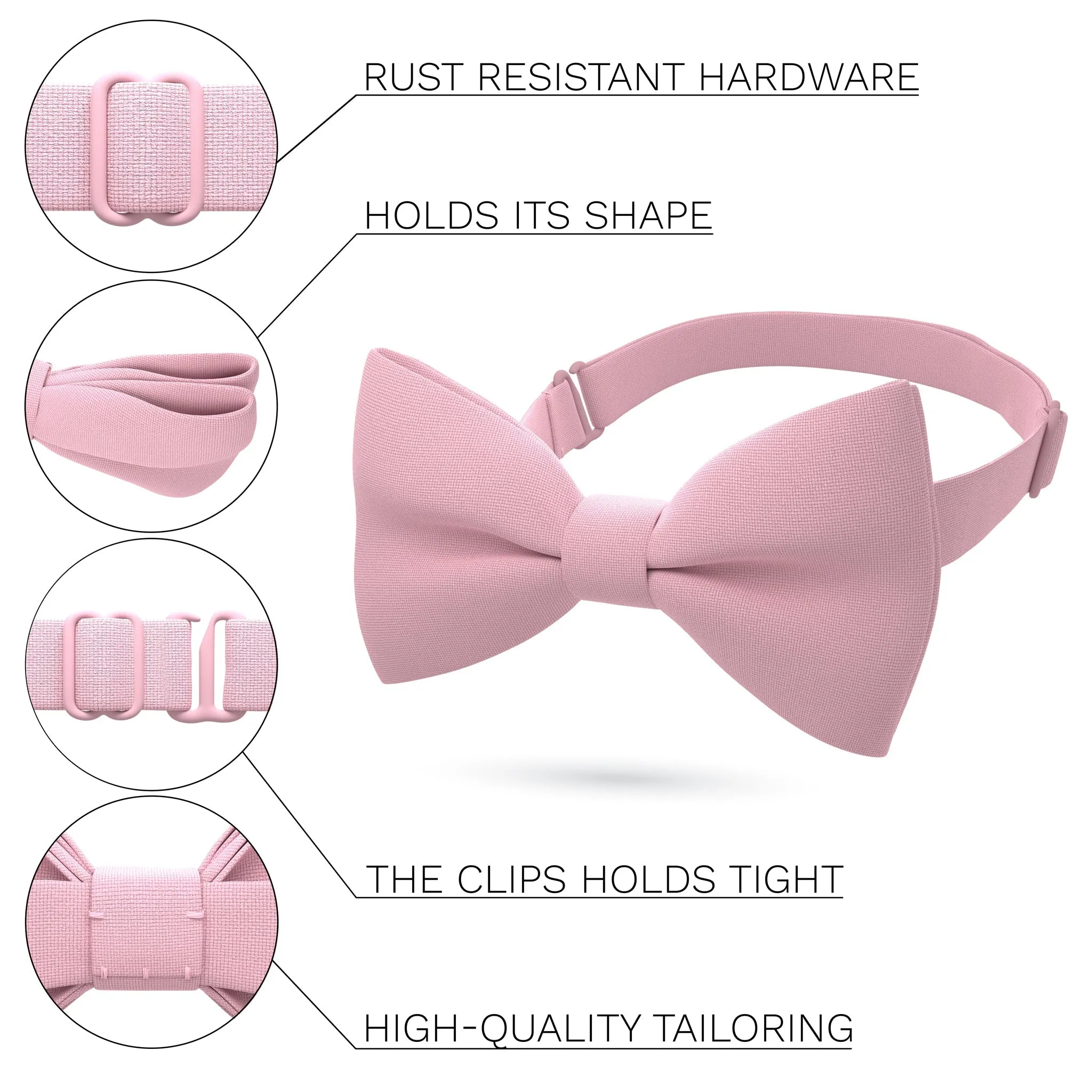 Rose Quartz Bow Tie