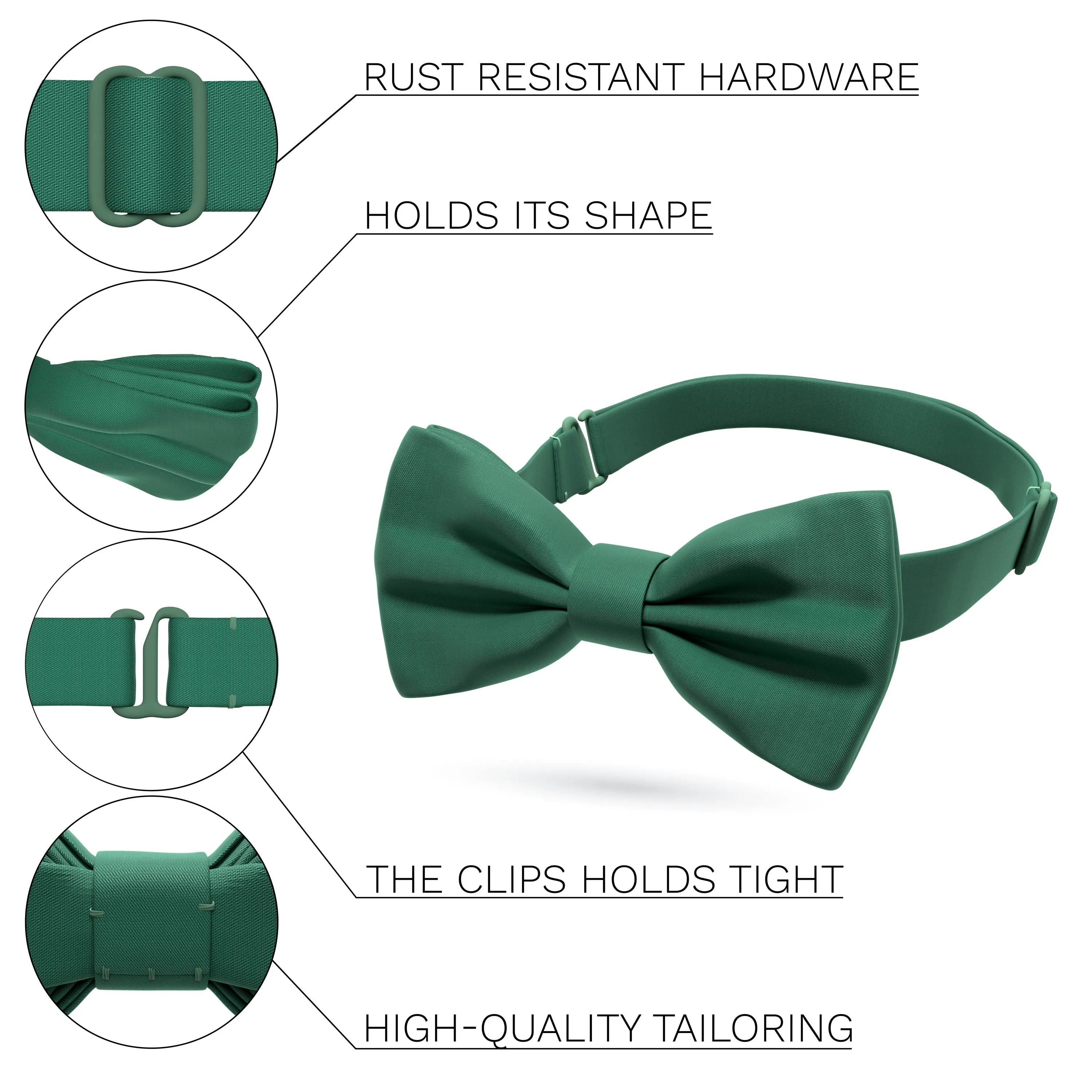 Satin Jade Green Bow Tie