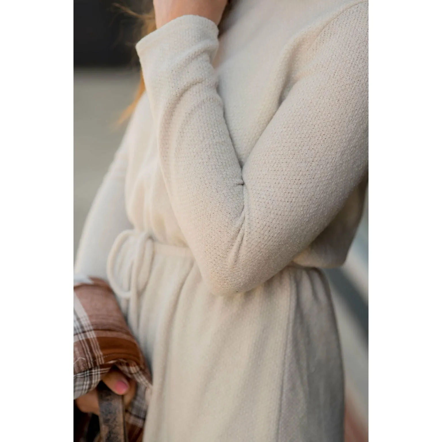 Simple Tie Sweater Dress