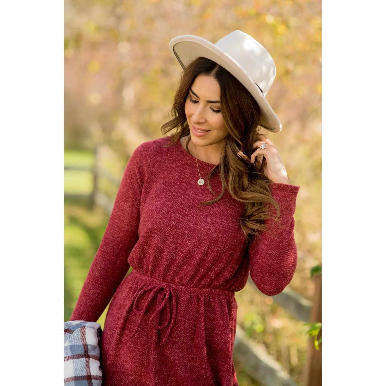 Simple Tie Sweater Dress