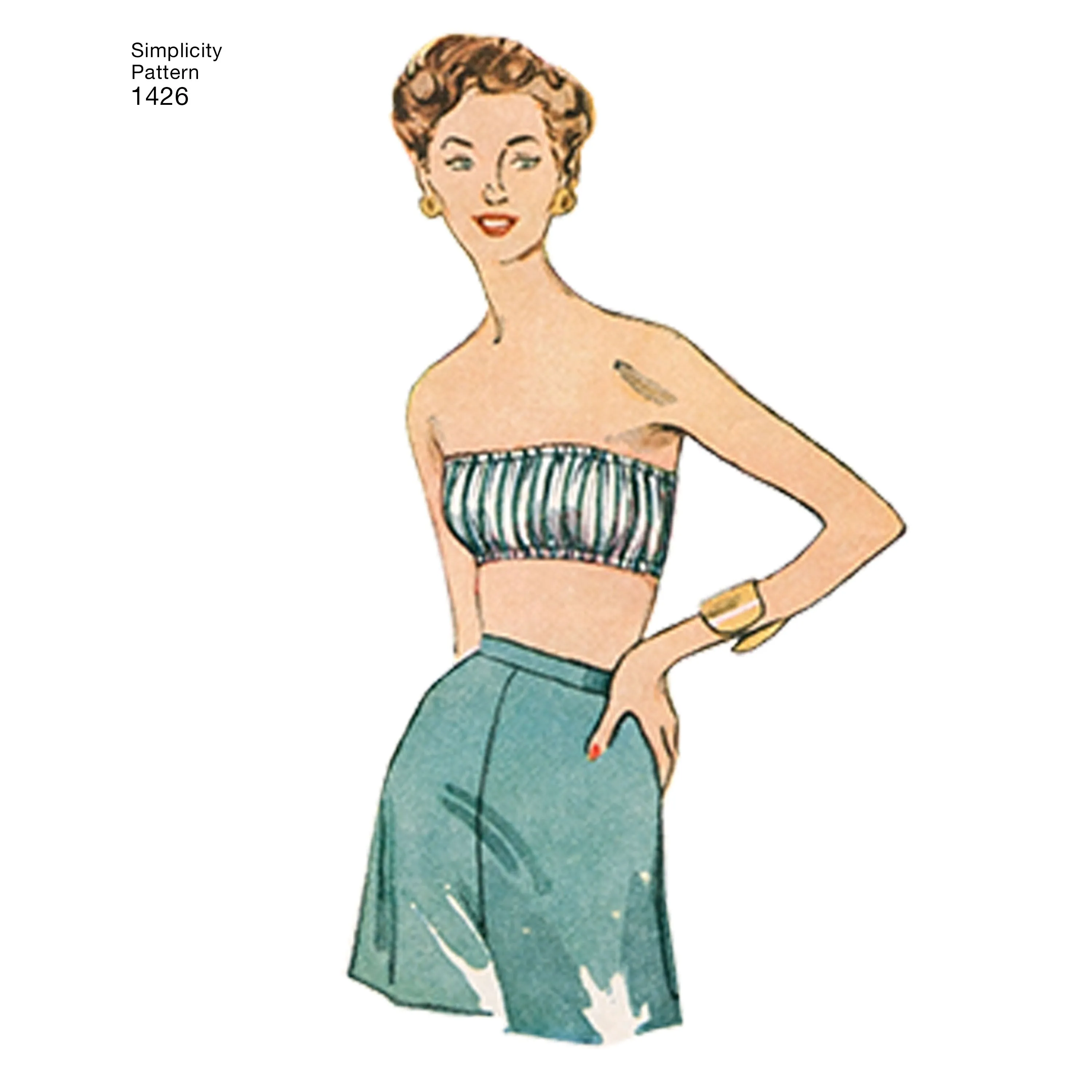 Simplicity Pattern 1426  Women's Vintage 1950's Bra Tops