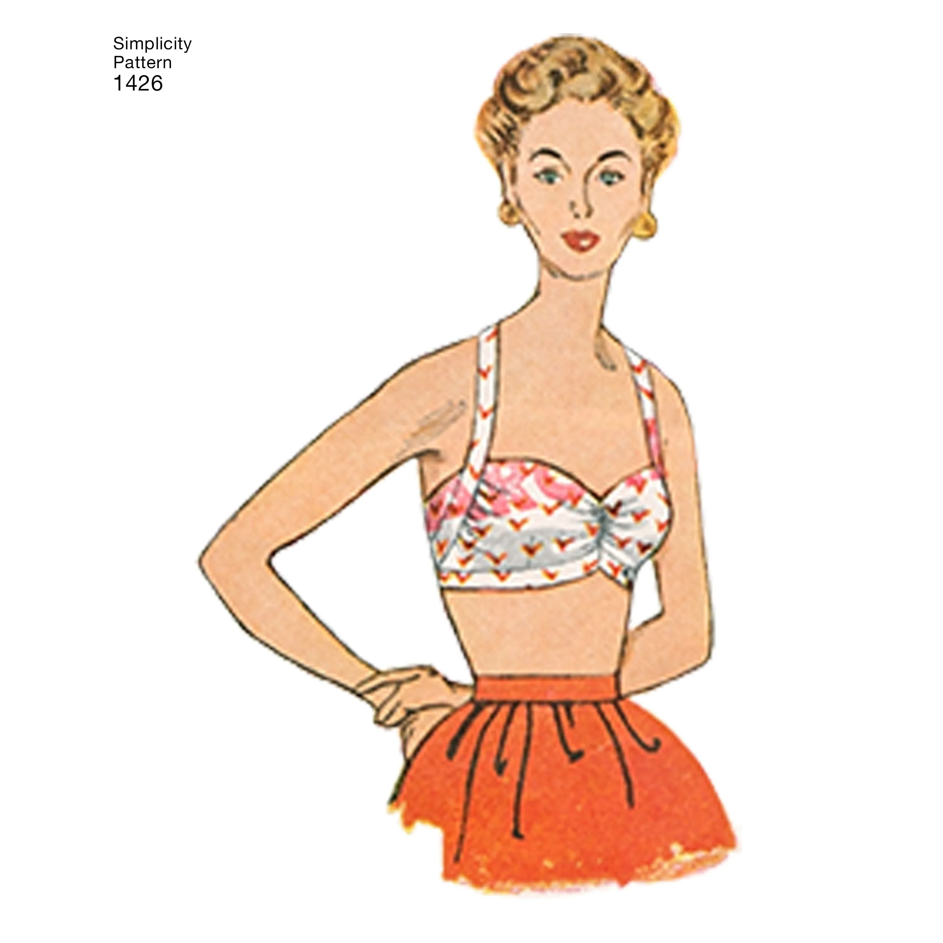 Simplicity Pattern 1426  Women's Vintage 1950's Bra Tops