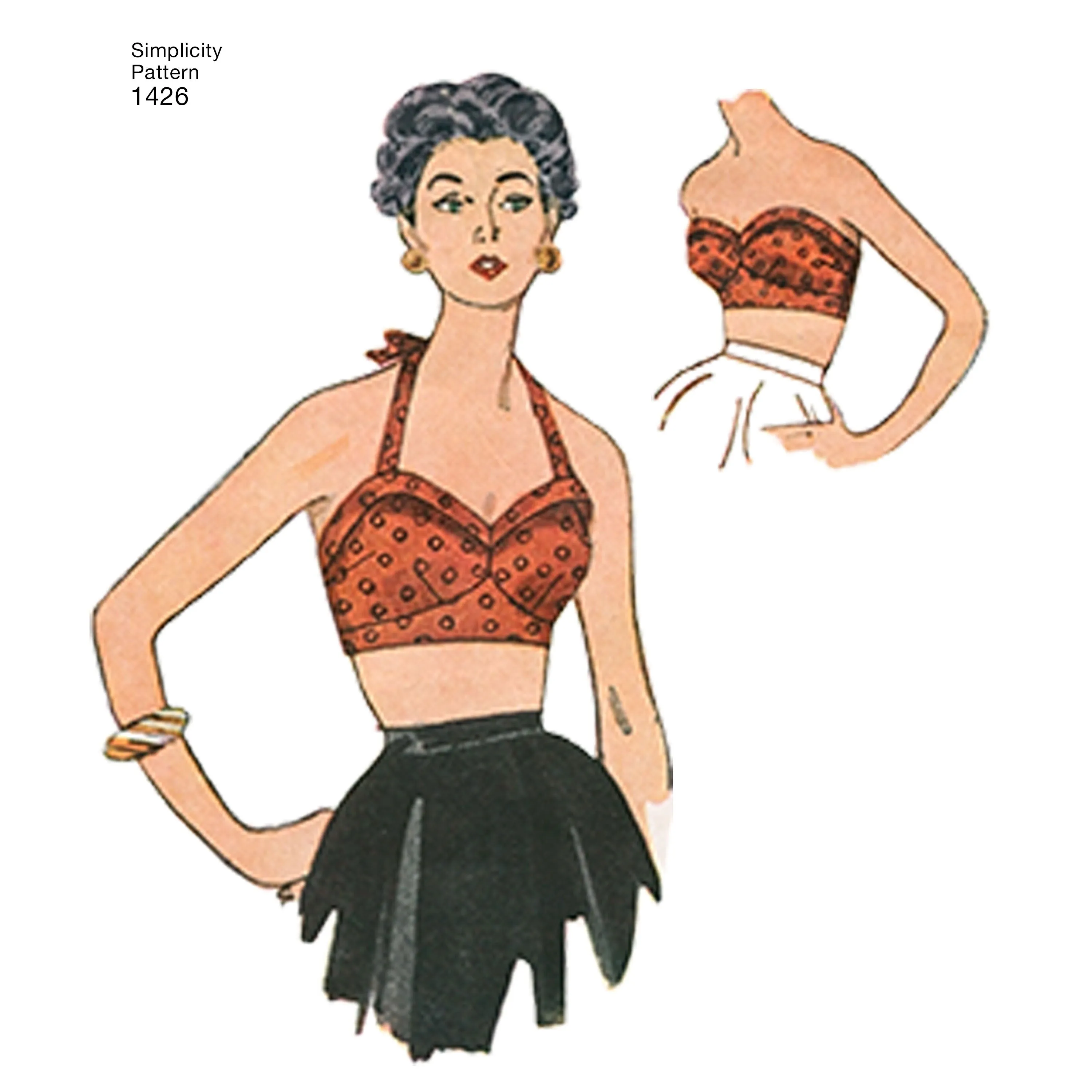 Simplicity Sewing Pattern 1426 Misses’ Vintage 1950’s Bra Tops