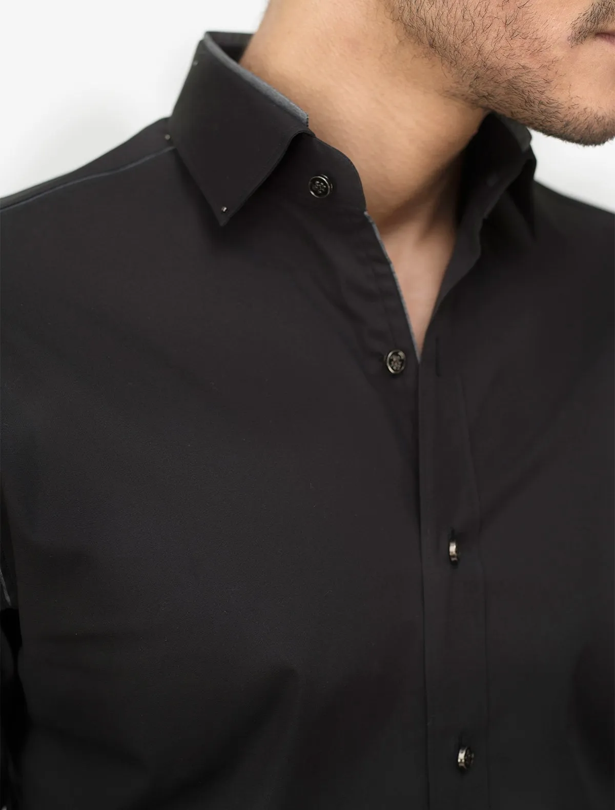 SOLID BLACK DESIGNER SHIRT