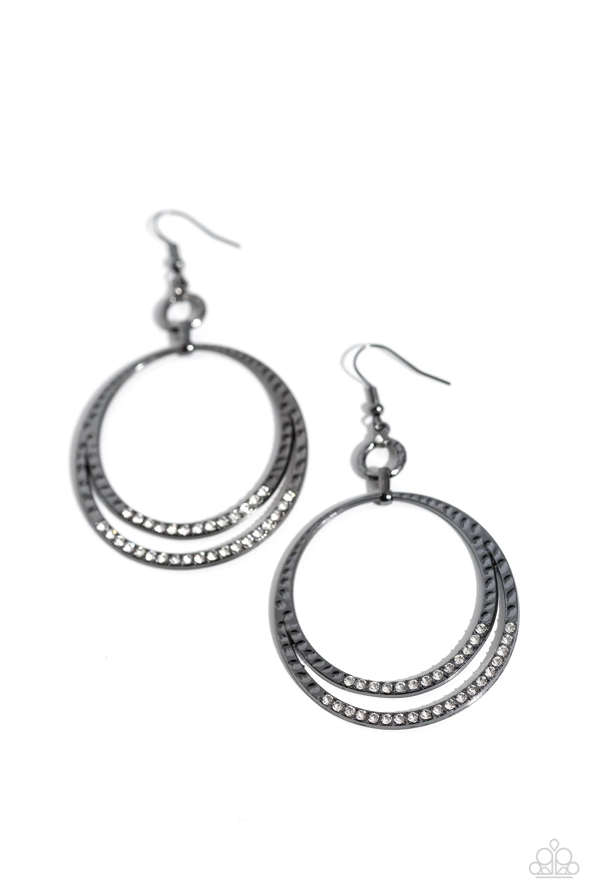 Spin Your HEELS - Black Earrings - Paparazzi Accessories