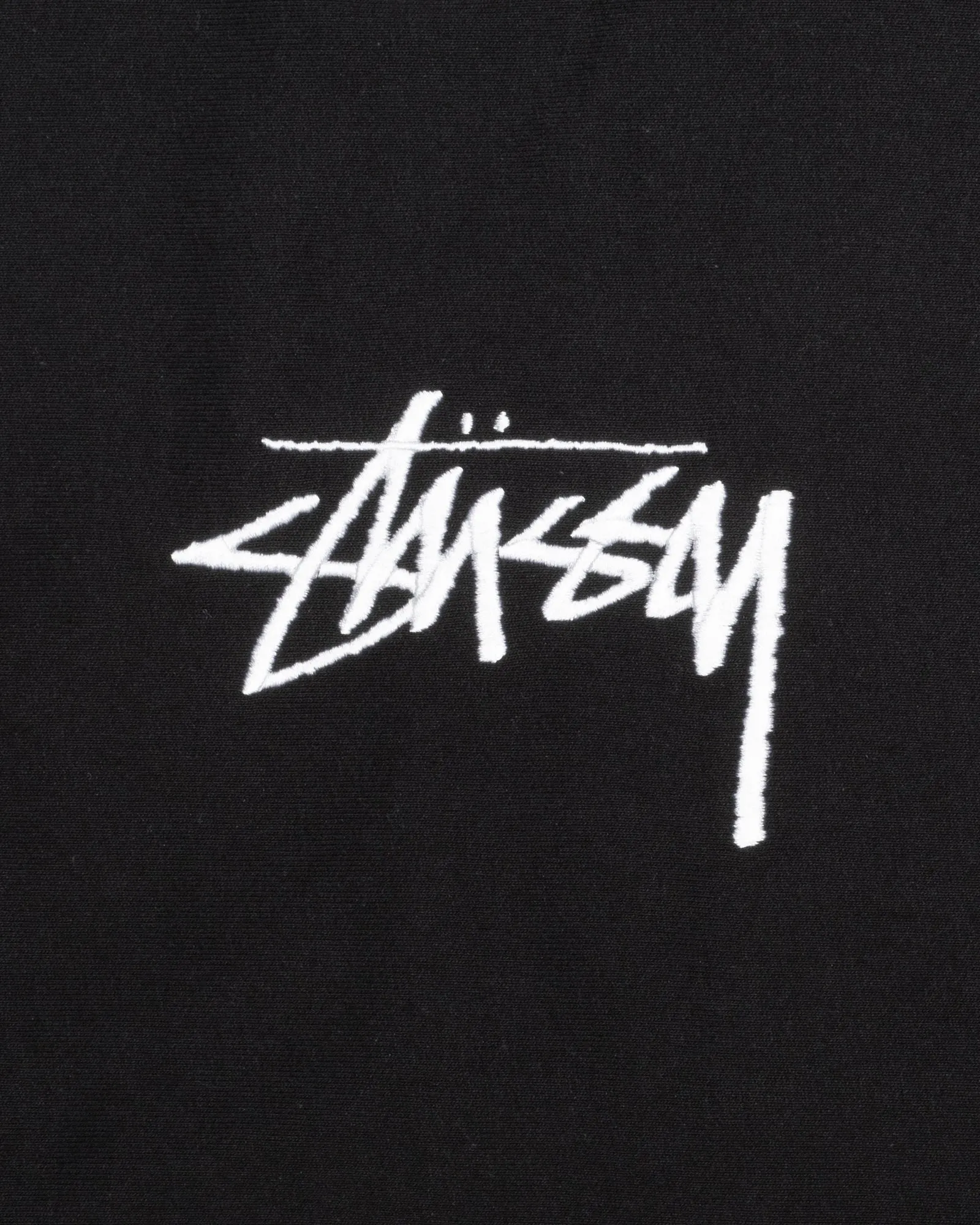 STOCK LOGO APPLIQUE HOODIE / STUSSY / BLACK