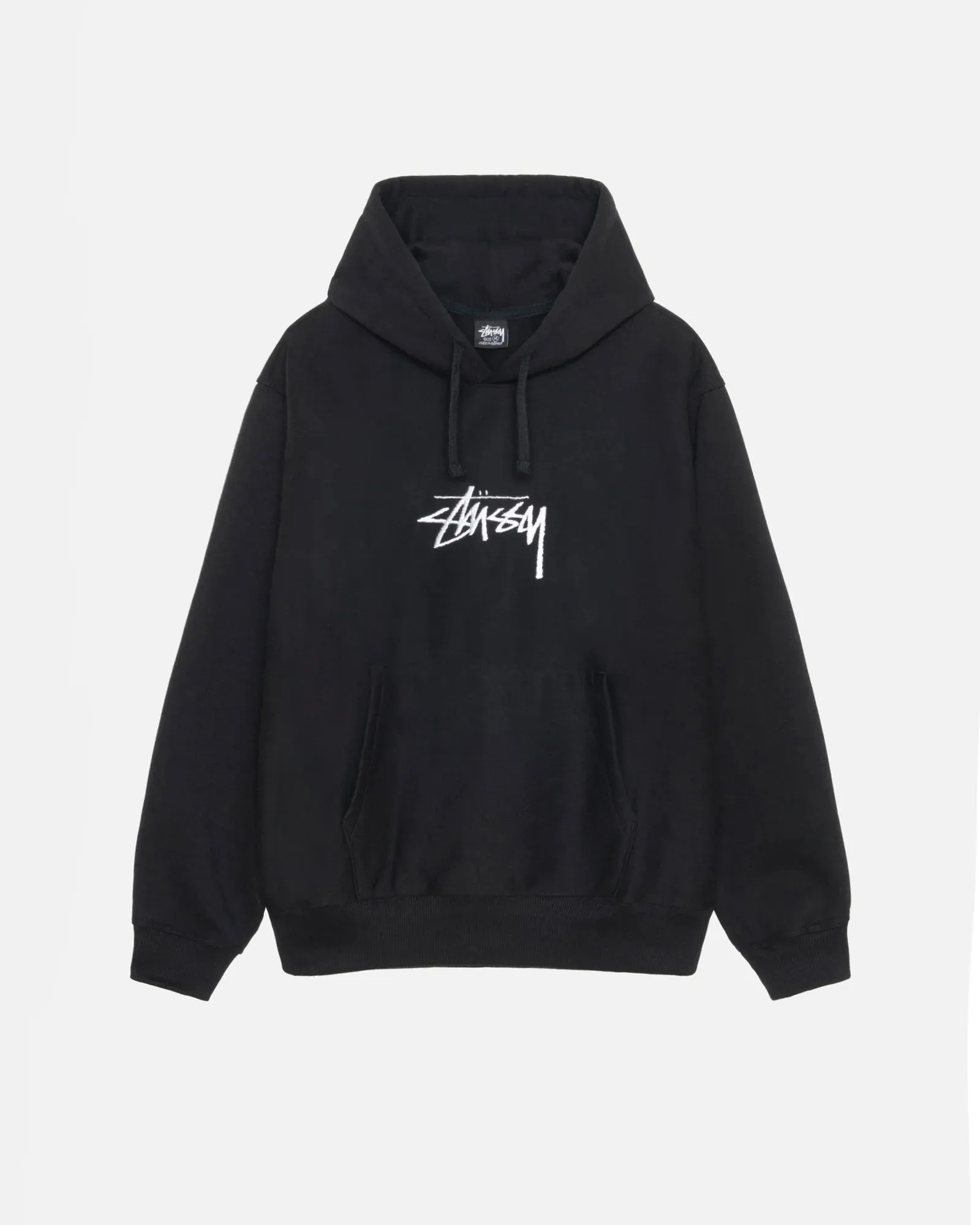 STOCK LOGO APPLIQUE HOODIE / STUSSY / BLACK