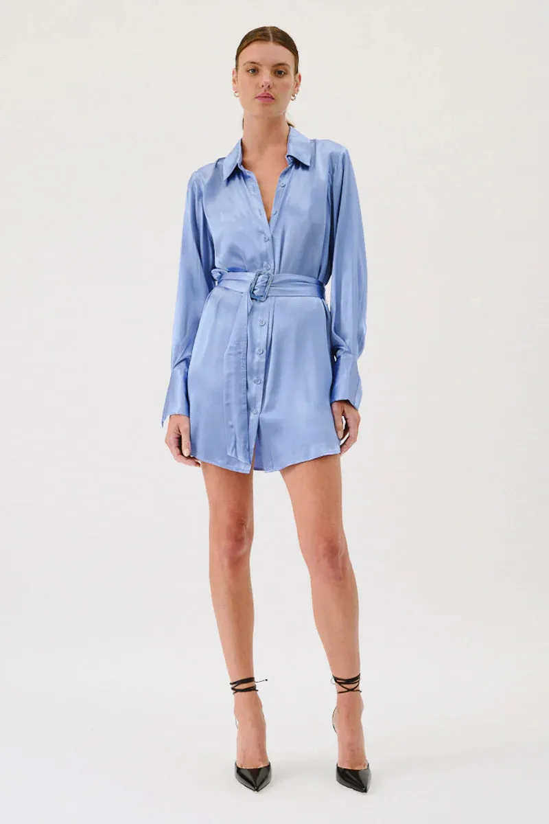 SUBOO MILLENIA MINI SHIRT DRESS - BLUE