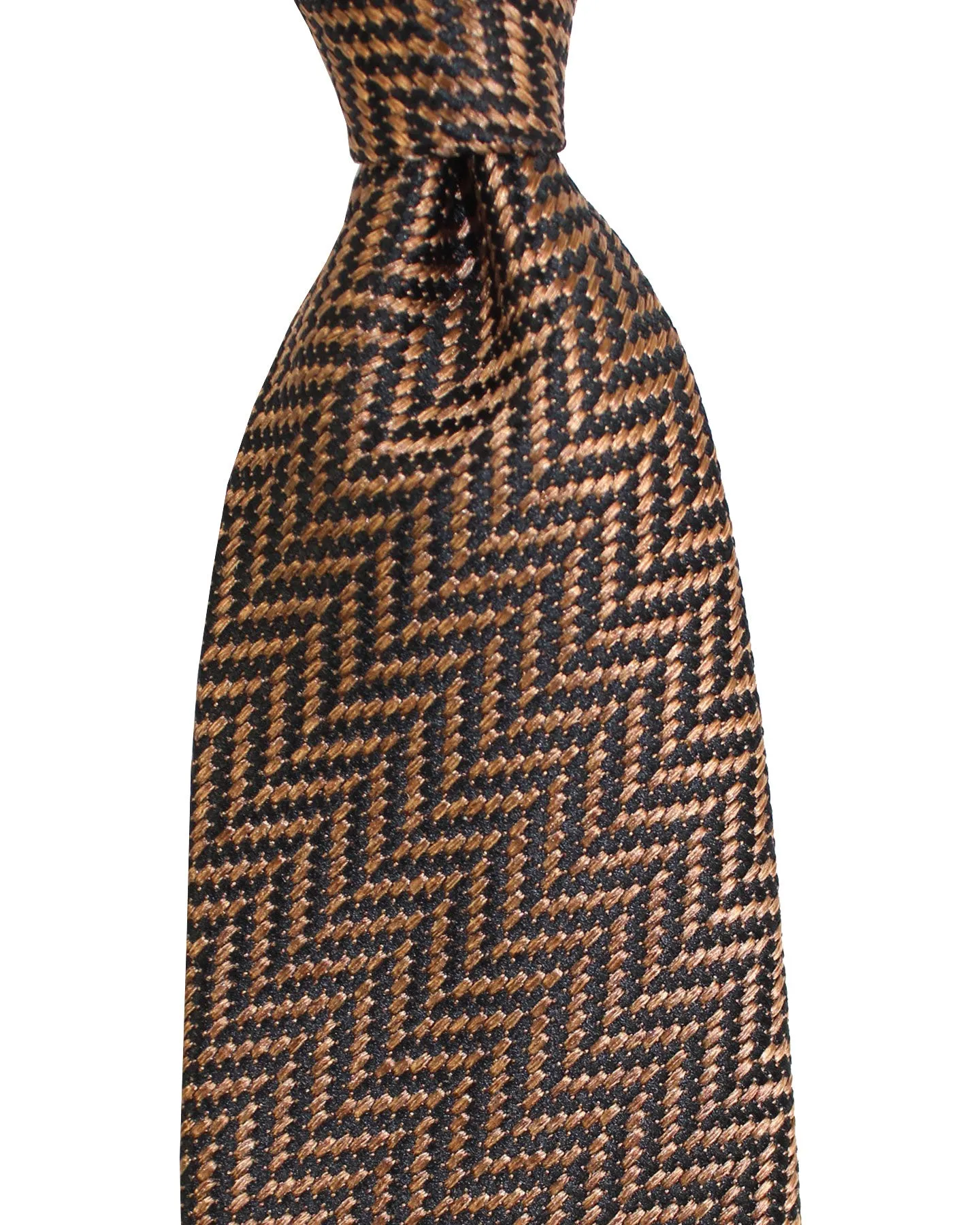 Tom Ford Silk Tie Olive Brown Herringbone SALE