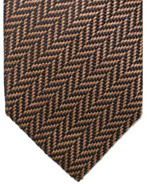 Tom Ford Silk Tie Olive Brown Herringbone SALE