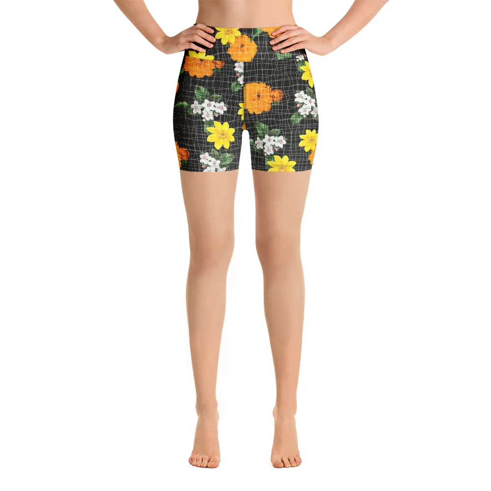 Warm Florals Yoga Shorts