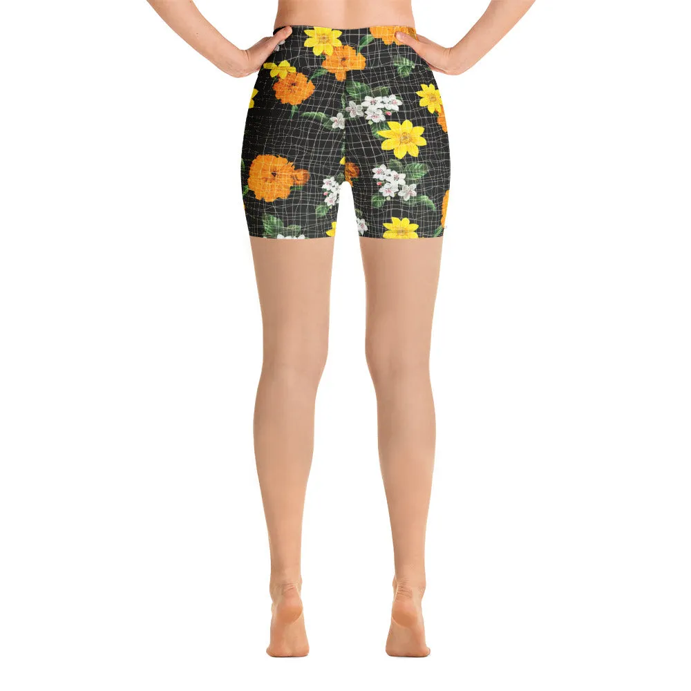 Warm Florals Yoga Shorts