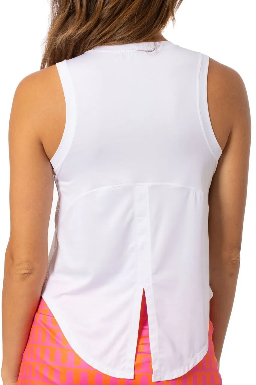 White Sleeveless Sport Tie Top