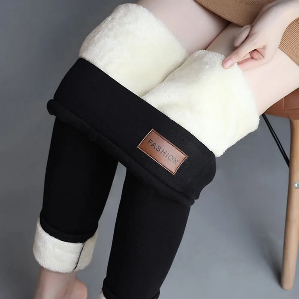 Women Velvet Warm Pants Hight Waist Leggings