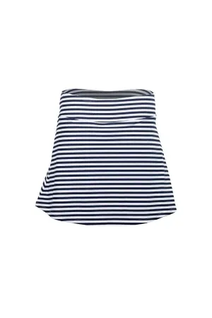 Women's Sandbar Swim Skort  |  White/Navy Stripe