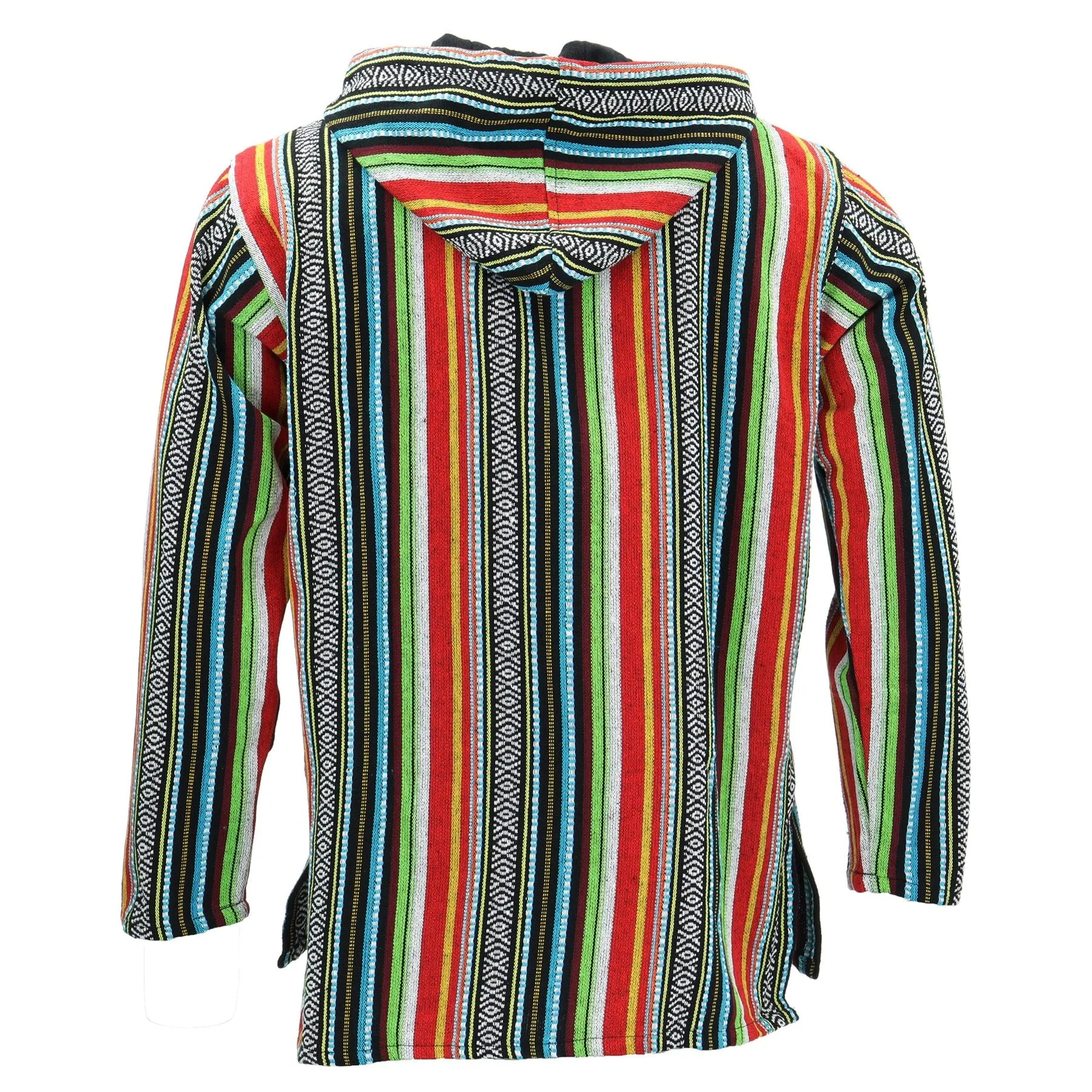 Woven Gheri Cotton Baja Hoodie - Mexican Diamond